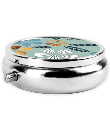 Light Coloured Floral Round Pill Box | 3 Compartment Organizer | Portable Travel Pill Box for Easy Med Storage - Buy Online on GoSupps.com
