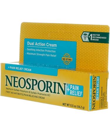 Neosporin Plus Pain Relief Maximum Strength Antibiotic Cream 0.5 oz - Buy Online on GoSupps.com