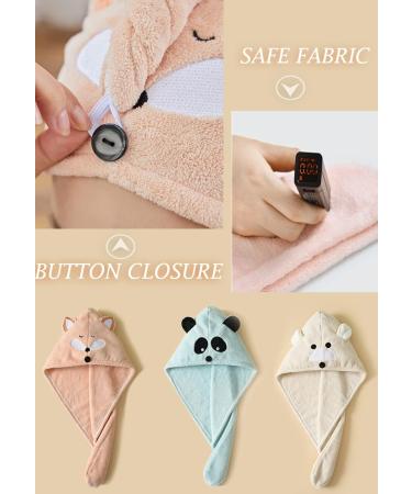 Cysocool Anti-Frizz Microfiber Hair Turban for Women | Quick-Drying Soft Towel for All Hair Types | Beige Bear Design - Buy Online on GoSupps.com