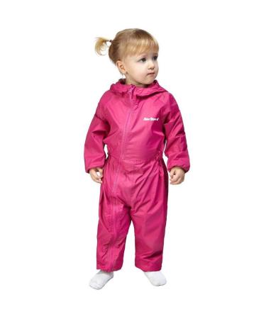Peter Storm Girls' Waterproof and Breathable Suit Kids' All in One Rain Suit Splash Suit Puddle Suit Outdoors Walking Trekking Hiking and Camping Clothing 18-24 Months Pink