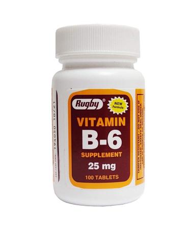 Vitamin B-6 25 mg 100 Tablets Watson Rugby - Buy Packs and Save (Pack of 2)