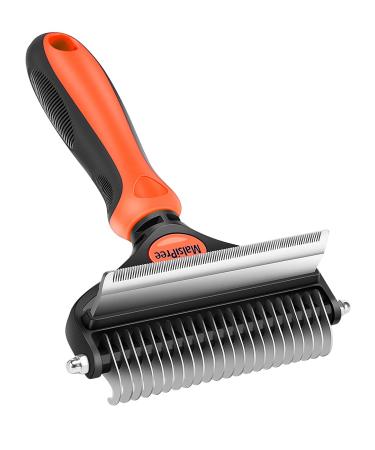 Malsipree dog brush & cat brush for long-haired /short hair 2 in 1 Unterwolle brush for pet-fur care and depilation prevention of nodes and matted hair Big orange - Buy Online on GoSupps.com