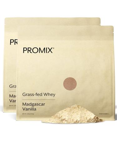 ProMix Nutrition Whey Protein Powder Vanilla - Grass-Fed & 100% All Natural - Post Workout Fitness & Nutrition Shakes Smoothies Baking & Cooking Recipes - 2.5 Pound (Pack of 2)