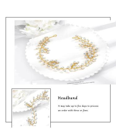 Fairvital Gold Sparkle Crystal Rhinestone Bride Hair Accessories - Wedding Headgear for Women & Girls - Buy Online on GoSupps.com