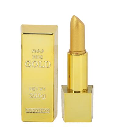 ZJchao Long Lasting Metallic Glitter Lipstick Moisturizing Gold Bar Shaped Shell Color Change Gold Lipstick Color Change Metallic Lips Multiple Applicable Scenarios with Wonderful Gift
