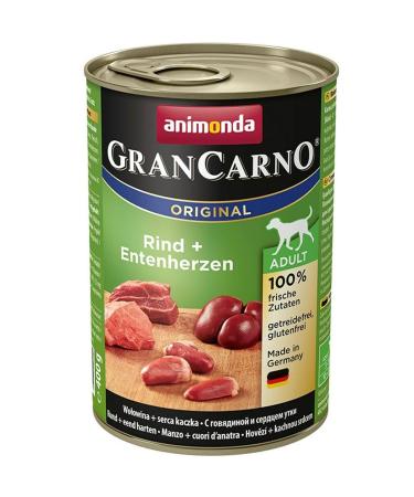 animonda Gran Carno adult dog food wet food for adult dogs beef + duck hearts 6 x 400 g 400g (pack of 6)