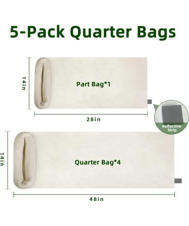 Gociean Elk Hunting Meat Bags - 5-Pack 48/60 inch Heavy Duty Quarter Bags - Reusable & Breathable with Reflective Strip - for Elk, Caribou, Deer, Moose, Antelope, Duck - Buy Online on GoSupps.com