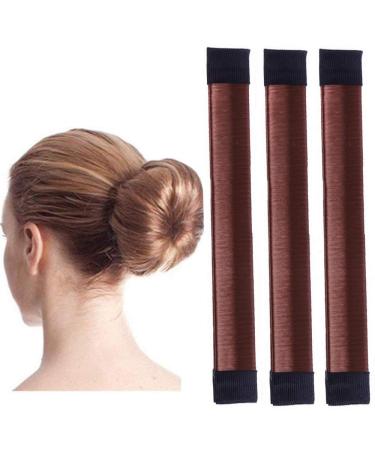 Original Bun Maker Hairpiece - Bun Twister Hair Accessory Hairstyle Aid - 3x Set (brown) - Buy Online on GoSupps.com