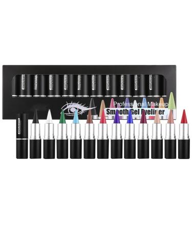 Chaies Waterproof Gel Eye Liner Pencil Eye Liner Stick | Quick Dry Matte Eyeliner 12 X Eye Liner Natural Cream Waterproof and Stain Resistant for Liner and Eyeshadow