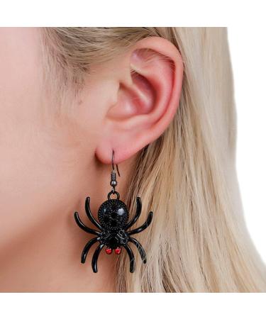 Holibanna Black Spider Rhinestone Dangle Earrings | Gothic Halloween Ear Jewelry for Women - Party Favor - Buy Online on GoSupps.com