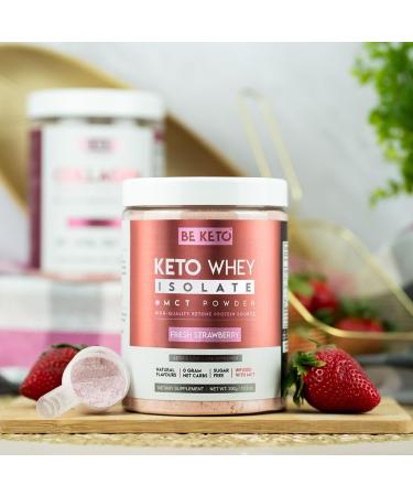Keto Protein Isolate with MCT - Fresh Strawberry 300G - Buy Online on GoSupps.com