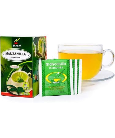 Hanan Manzanilla Tea - 25 Tea Bags of Natural Chamomile Flowers - Herbal Tea for Relaxation and Sleep Aid - Buy Online on GoSupps.com