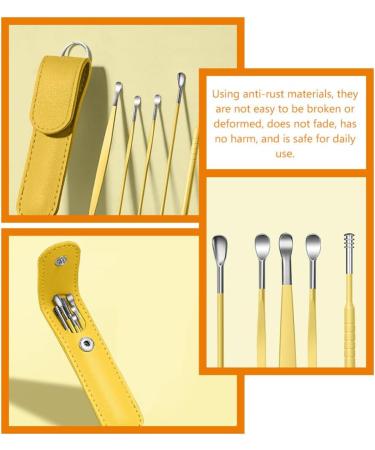 Ear Wax Removal Kit - Ear Pick & Curette Set with Leather Case - Buy Online on GoSupps.com