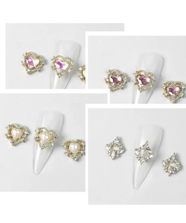 17 Pcs Sparkling 3D Nail Charms Rhinestones - Heart & Laser Design | Shiny Nail Art Supplies for Women DIY Gem Decoration - Crystals Jewelry S3 - Buy Online on GoSupps.com
