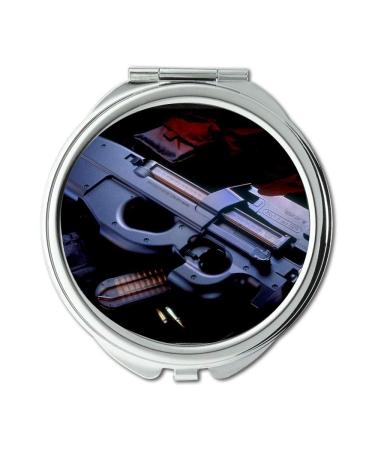 Mirror makeup mirror pistol lake Round Mirror new gun pocket mirror portable mirror