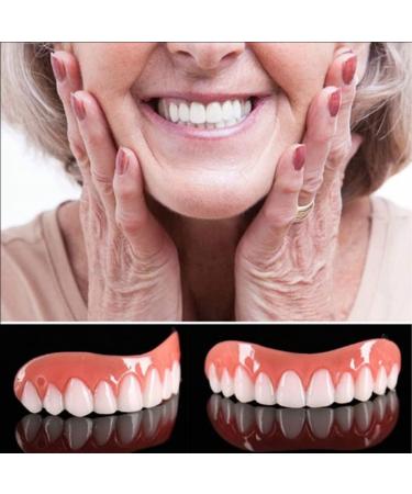 Buy Batlam 4 Pair False Teeth - Natural Color Silicone Veneers for Instant Smile | Upper & Lower Cosmetic Prostheses - Buy Online on GoSupps.com