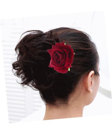 minkissy 2 1 Flower Hair Accessories Bridal Hair Clip Fall Decor Flower Brouch Rose Clip Scarf Pin Artificial Flower Hairpin Hair Comb Rose Hair Clip Flower Hair Clip Rose Brooch Pin Hawaii medium Rosso - Buy Online on GoSupps.com