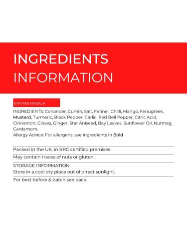 Hides Fine Foods Biryani Masala Powder 500g - GMO-Free & Vegetarian - Authentic Indian Curry Spice for South Asian Cuisine - Perfect for Takeout & Homemade 'Fakeaway - Buy Online on GoSupps.com