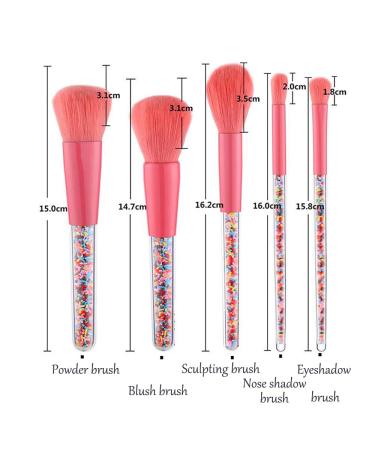 Wasond 5-Piece Sweet Sweets Makeup Brush Set - Pink Cosmetic Brushes for Adults & Kids | Perfect for Beginners | Ideal for Powder Liquid Creamy Face Eyes Nose & Lips - Includes Elegant Paper Box - Buy Online on GoSupps.com