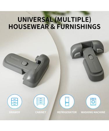 Updated Home Refrigerator Lock for Kids  Child Proof Fridge Freezer Door Lock Apply to Max 1"(25mm) Sealing Strip Easy to Install and Use 3M Adhesive No Tools Need or Drill - Buy Online on GoSupps.com