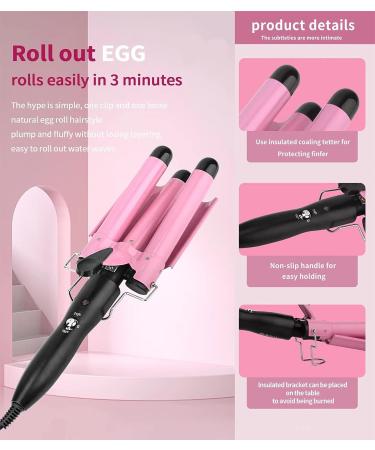 3 Barrel Curling Iron Crimper Hair Waver Deep Wave Styling Tool (Pink) - Buy Online on GoSupps.com