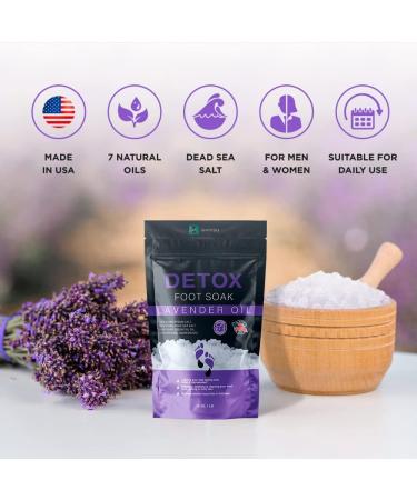 Lavender Oil Foot Soak with Epsom Salt for Dry Cracked Feet - Made in USA - 1 LB Lavender - Softens Calluses, Soothes Sore Feet & Removes Odor - Athlete's Foot Relief - Buy Online on GoSupps.com