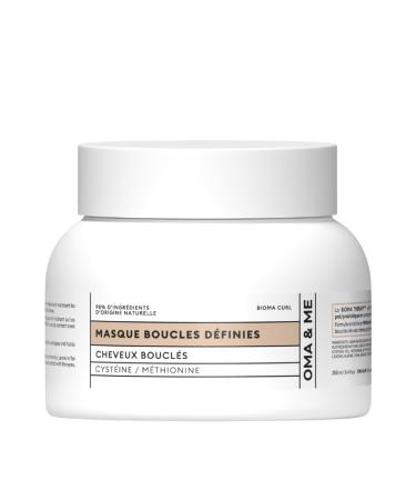 OMA & ME Curly Hair Mask - Redefines Curls and Facilitates Detangling and Styling - Methionine and Cysteine Hair Care 98% Natural Origin Ingredients Made in France - 250 ml