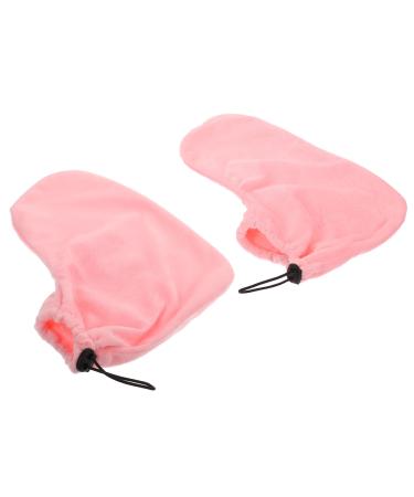 Housoutil 1 Pair Wax Warm Foot Cover Insulated Mitts and Cozies Moisturizer Foot Socks Spa Bath Mat Paraffin Heated Foot Booties Foot Moisturizing Socks Hot Pad Warm Feet Cotton 28X20X0.9CM Pink