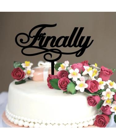 Finally Cupcake Toppers Established Date Family Name Cup Cake Topper for Engagement Nuptial Food Picks Cake Decorations Vintage Decorative Diamond Couple Silhouette Acrylic Black Style-6 - Buy Online on GoSupps.com