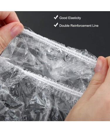 Disposable Shower Cap XL - 100 Pack | Waterproof, Thick & Elastic Bath Caps for Women & Men - Perfect for Travel, Spa, Hotel & Home Use - Clear - Buy Online on GoSupps.com