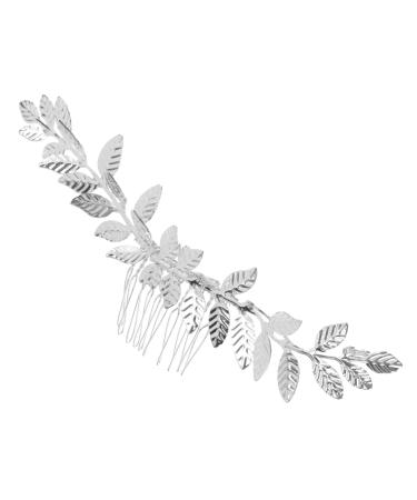 Ipetboom Hair Combs for Wedding Hairstyles Retro Hair Combs Goddess Headpiece Bridal Hair Clip Silver Leaf Hair Comb Wedding Hair Clip Tiara Hair Accessories Bride European and American