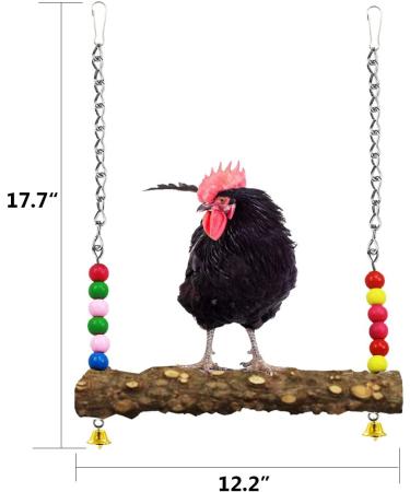 NCTP Handmade Chicken Swing Toy with Natural Wooden Perch Stand for Hens - Perfect for Parrots, Macaws, and Bird Training - Buy Online on GoSupps.com
