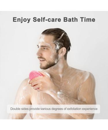 Freatech Silicone Body Brush Set - Double-Sided Bathing & Shower Brush for Deep Cleaning Gentle Peeling & Massage | More Hygienic Than Luffa/Sponge | Black + Pink - Perfect for All Skin Types - Buy Online on GoSupps.com