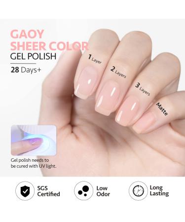 GAOY Jelly Nude Gel Nail Polish 16ml - Sheer Milky Pink Translucent UV Light Cure for Nail Art DIY - Color 1643 - Buy Online on GoSupps.com