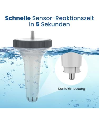 Newentor Funk Pool Thermometer | IPX8 Waterproof Energy-Saving 6-Month Battery Life - Perfect for Swimming Pools & Outdoor Use - Buy Online on GoSupps.com