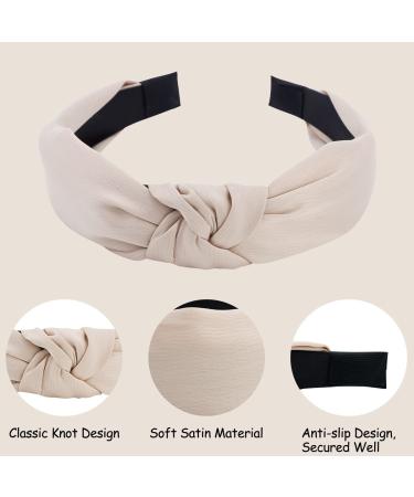 TOBATOBA 6 Pack Satin Knotted Headbands for Women - Neutral Fashion Hair Accessories - Buy Online on GoSupps.com