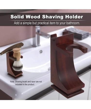 Premium Solid Wood Shaving Holder Stand for Razor & Brush | Organize Your Shaving Tools - International Shipping Available - Buy Online on GoSupps.com