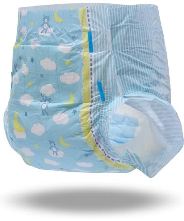 LittleForBig Adult Brief Diapers | Printed ABDL Diapers - 10 Pack Blue | Comfortable & Discreet Adult Baby Supplies - Buy Online on GoSupps.com