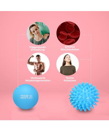 Resulting Lacrosse & Hedgehog Ball Massage Set for Plantar Fasciitis | Deep Tissue Foot & Trigger Point Relief - Blue - Buy Online on GoSupps.com