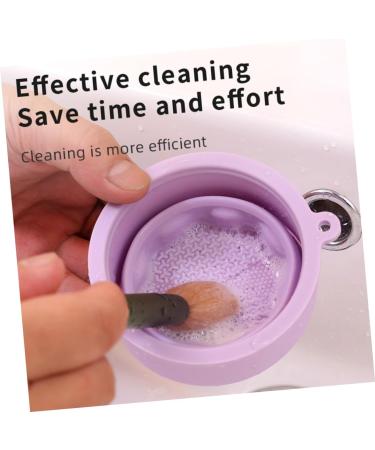 Makeup Sponge Cleaning Bowl Cosmetic Brush Cleaning Bowl Silicone Brush Holder Make up Brush Cleaner Make up Brush Cleaner Tool Silica Gel Purple Makeup Brush Storage Box 10x8.5cm Purple - Buy Online on GoSupps.com