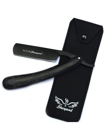 Sharpend Barber Razor - Shave Ready Straight Razor for Men Japanese Metal Straight Razor Perfect Shave + Black Antique Wooden Handle Razor Barber Approved for Magic Straight Razor Shaving Gifts