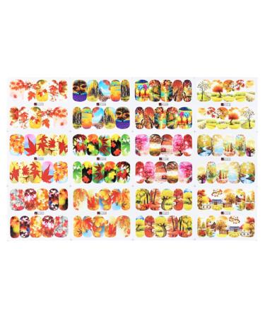 dijiusidy Nails Stickers Acrylic Fashion Maple Leaf Tips Decals Manicure Ins Printing Paste Decor Adhesive Elements Decorations