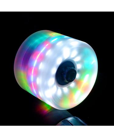 Nezylaf 65mm/60mm 82A Skateboard Wheels - Light up with 6 LED Lights - RGB Colorful Design - Longboard Street Trucks - Bearings Installed - Buy Online on GoSupps.com
