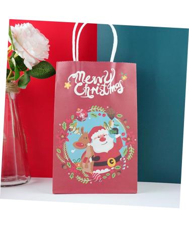 Healeved 10pcs Christmas Paper Bags Paper Gift Bag Christmas Gift Bags Christmas Bag Christmas Goodie Bag Paper Sweet Bag Brown Paper Bag Party Bags with Handles Portable Elder Candy Bag - Buy Online on GoSupps.com