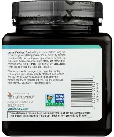Youtheory Ashwagandha Dietary Supplement Helps Reduce Stress Gluten Free 60 Vegetarian Capsules (Pack of 1) - Buy Online on GoSupps.com