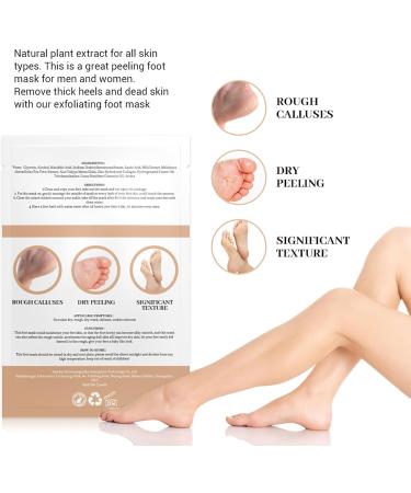 Moisturizing Foot Mask - 4 Pairs Foot Peeling Mask for Dry & Cracked Feet | Exfoliating Foot Spa Socks for Men & Women - Buy Online on GoSupps.com