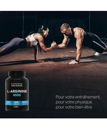 Bandini L-Arginine 360 Vegan Capsules - 4500 mg of Pure Arginine HCL Powder per Daily Dose - High Dosed - Made by Vegetable Fermentation - 100% Vegan No Additives and Flavors - Buy Online on GoSupps.com