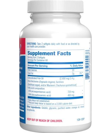 Omega 3 Fish Oil 1200 mg - Clinical DHA EPA Omega 3 Supplement with Burpless Fish Oil Brain Heart & Overall Health - Molecularly Distilled for Purity - Certified Sustainably Sourced (Orange Flavored) - Buy Online on GoSupps.com