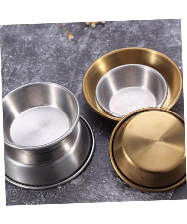 LIFKOME Vinegar Dish 4 Pcs Dish Round Ketchup Stainless Steel Metal Portion Cups 7X7X2CMx2pcs Silverx2pcs - Buy Online on GoSupps.com