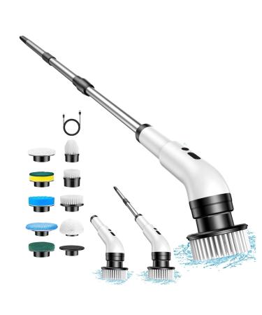 Electric Scrubber for Cleaning | Electric Spin Brush with Replaceable Cleaning Brush Heads - Electric Spin Scrubber Bathroom 10 in 1 for Bathroom Tub Tile Floor and Car